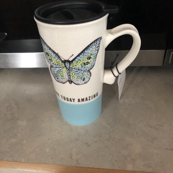 Seeds & Sunshine "Make Today Amazing" Large Coffee Mug with Butterfly - Picture 1 of 4